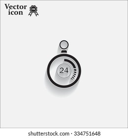 24 hours Timer sign icon. Stopwatch symbol. 