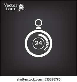 24 hours Timer sign icon. Stopwatch symbol. 