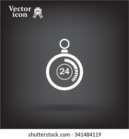 24 hours Timer sign icon. Stopwatch symbol. 