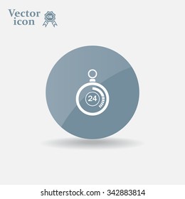24 hours Timer sign icon. Stopwatch symbol. 