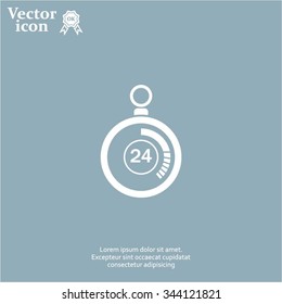 24 hours Timer sign icon. Stopwatch symbol. 