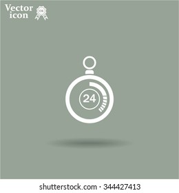 24 hours Timer sign icon. Stopwatch symbol. 