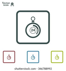 24 hours Timer sign icon. Stopwatch symbol. 