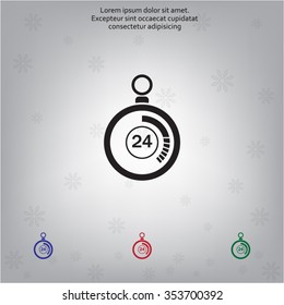 24 hours Timer sign icon. Stopwatch symbol. 