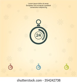 24 hours Timer sign icon. Stopwatch symbol. 