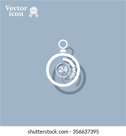 24 hours Timer sign icon. Stopwatch symbol. 