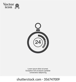 24 hours Timer sign icon. Stopwatch symbol. 