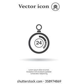 24 hours Timer sign icon. Stopwatch symbol. 