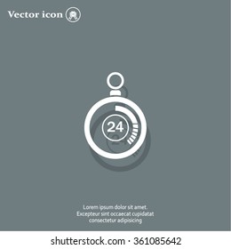 24 hours Timer sign icon. Stopwatch symbol. 