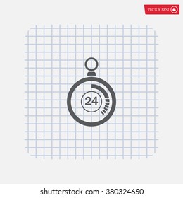 24 hours Timer sign icon. Stopwatch symbol. 