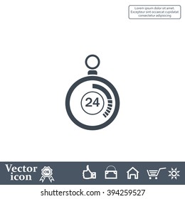 24 hours Timer sign icon. Stopwatch symbol. 