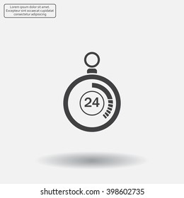 24 hours Timer sign icon. Stopwatch symbol. 