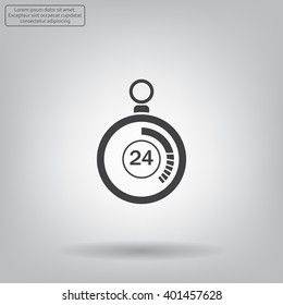 24 hours Timer sign icon. Stopwatch symbol. 