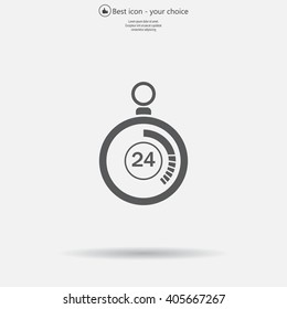 24 hours Timer sign icon. Stopwatch symbol. 
