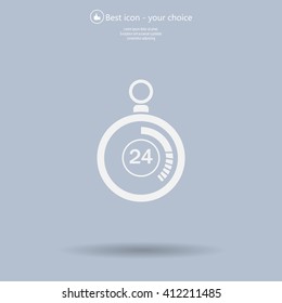 24 hours Timer sign icon. Stopwatch symbol. 
