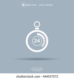 24 hours Timer sign icon. Stopwatch symbol. 