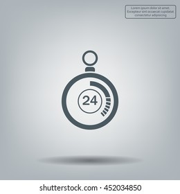 24 hours Timer sign icon. Stopwatch symbol. 