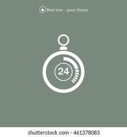 24 hours Timer sign icon. Stopwatch symbol. 
