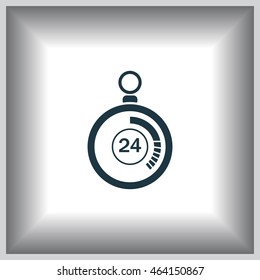 24 hours Timer sign icon. Stopwatch symbol. 