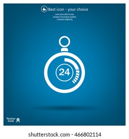 24 hours Timer sign icon. Stopwatch symbol. 