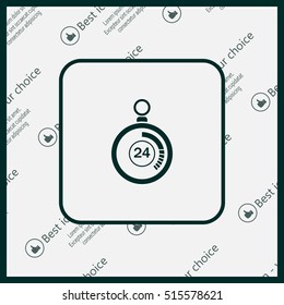 24 hours Timer sign icon. Stopwatch symbol. 