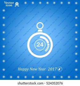 24 hours Timer sign icon. Stopwatch symbol. 