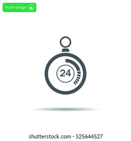 24 hours Timer sign icon. Stopwatch symbol. 