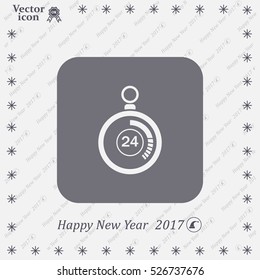 24 hours Timer sign icon. Stopwatch symbol. 