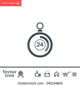 24 hours Timer sign icon. Stopwatch symbol. 