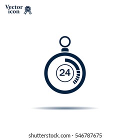 24 hours Timer sign icon. Stopwatch symbol. 