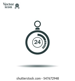 24 hours Timer sign icon. Stopwatch symbol. 