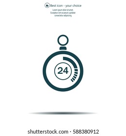 24 hours Timer sign icon. Stopwatch symbol. 