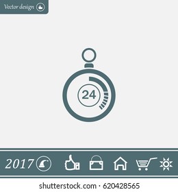 24 hours Timer sign icon. Stopwatch symbol. 