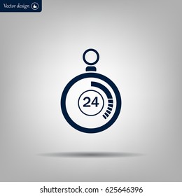 24 hours Timer sign icon. Stopwatch symbol. 