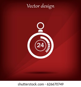 24 hours Timer sign icon. Stopwatch symbol. 