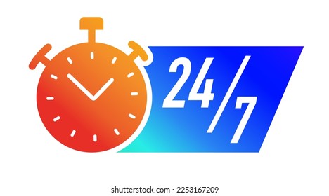 24 hours timer symbol color style