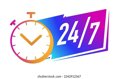 24 hours timer symbol gradient color style