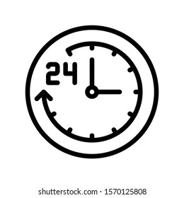 24 hours vector, Black friday related line design icon