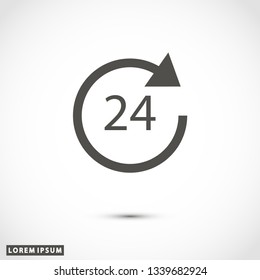 24 hours vector eps 10 icon