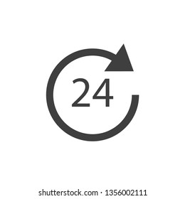 24 hours vector eps 10 icon