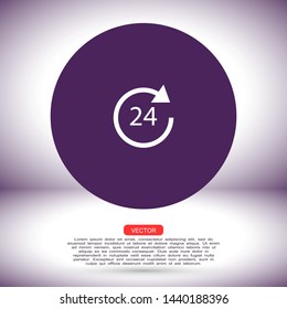 24 hours vector eps 10 icon , Lorem ipsum flat design