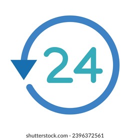 24 Hours Vector Flat Icon For Personal And Commercial Use.
