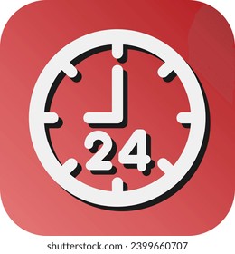 24 Hours Vector Glyph Gradient Background Icon For Personal And Commercial Use.
