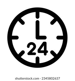 24 Hours Vector Glyph Icon For Personal And Commercial Use.
