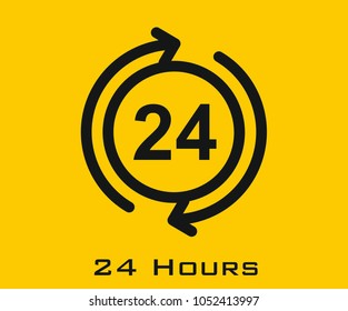 24 Hours vector icon