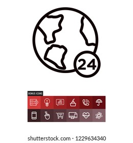 24 hours vector icon