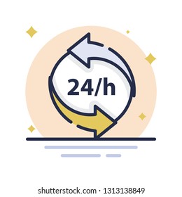 24 Hours Vector Icon