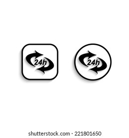 24 hours - vector icon