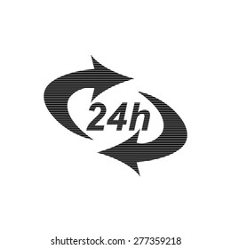 24 hours - vector icon