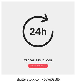 24 Hours Vector Icon